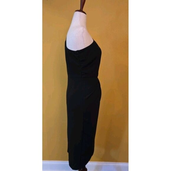 PRETTY GARDEN One Shoulder Black Sleeveless Cutout Party Midi Dress Large NWT - Picture 4 of 10